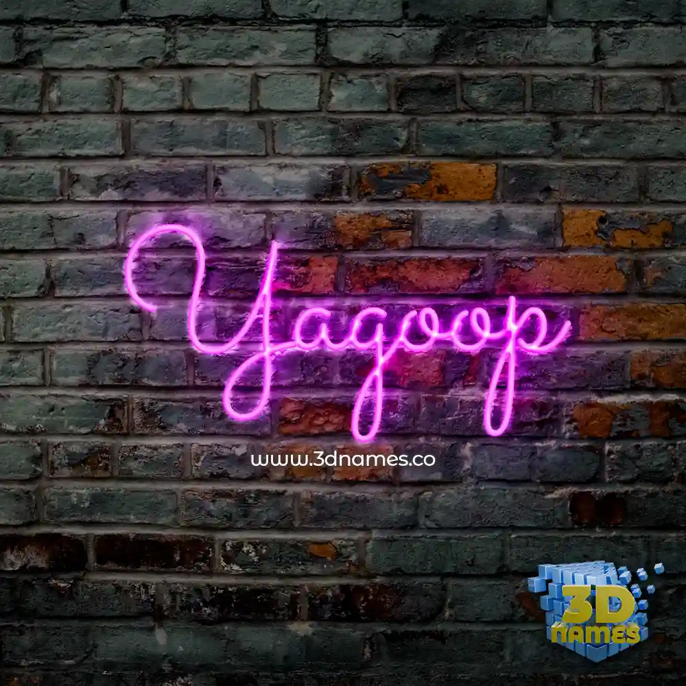 yagoop in Pink Neon style - 3D name wallpaper