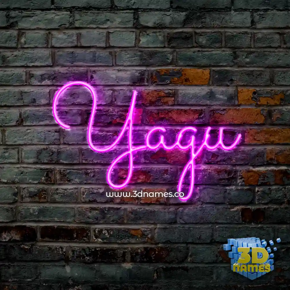 yagu in Pink Neon style - 3D name wallpaper