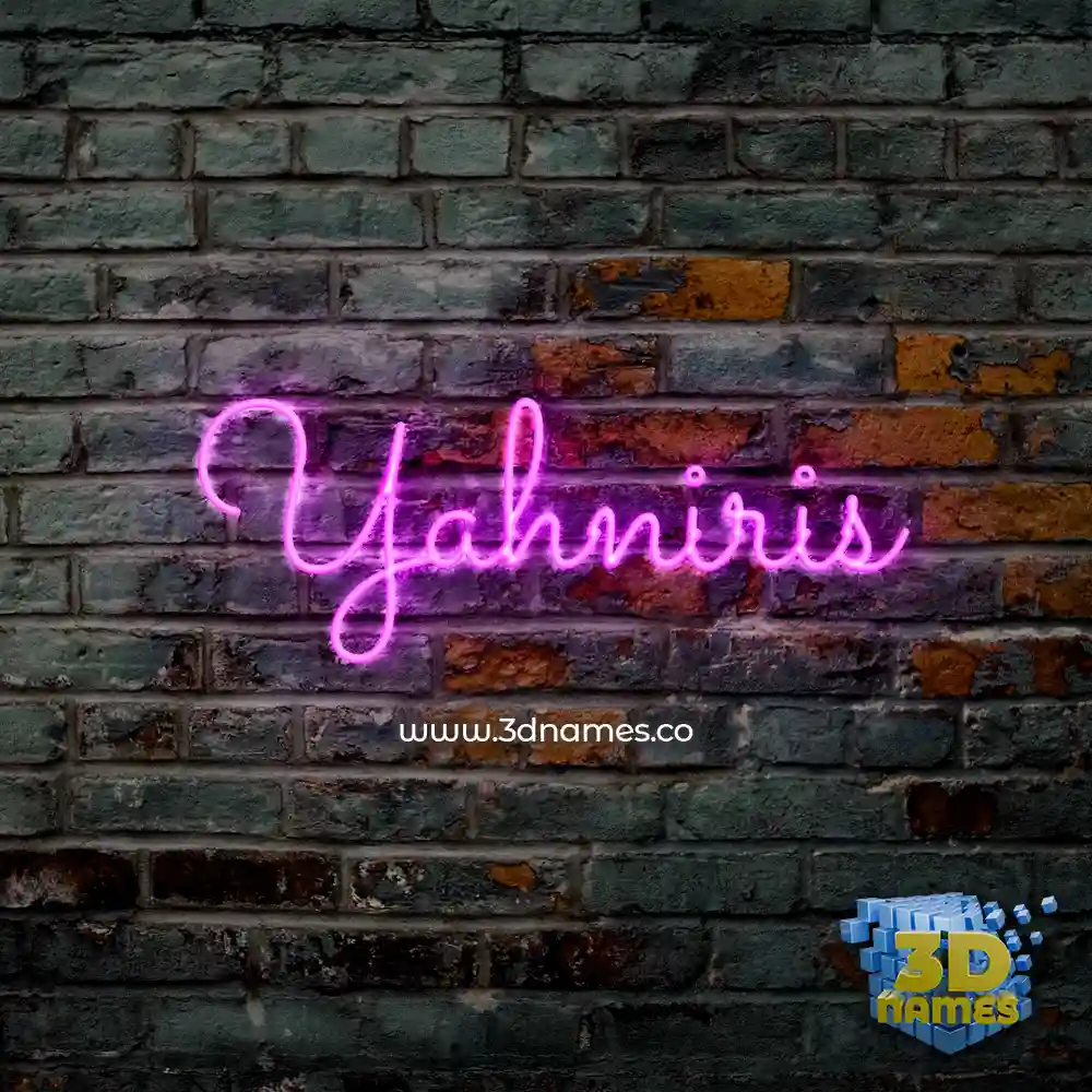 yahniris in Pink Neon style - 3D name wallpaper