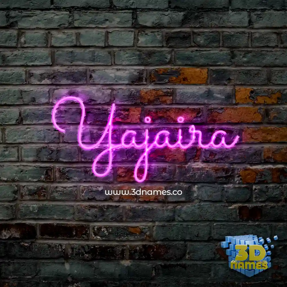 yajaira in Pink Neon style - 3D name wallpaper