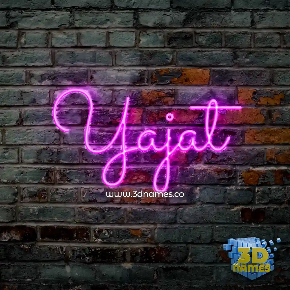 yajat in Pink Neon style - 3D name wallpaper
