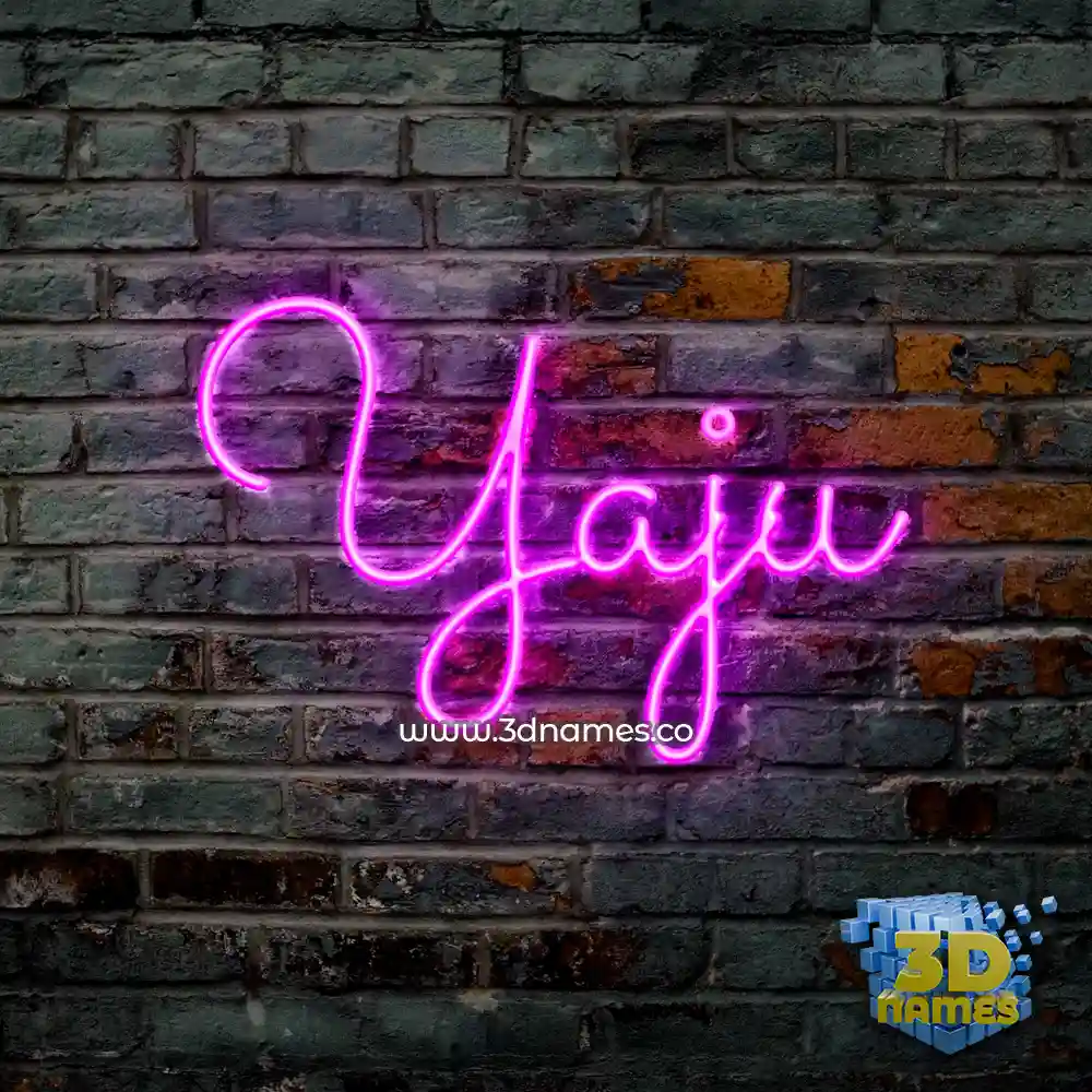 yaju in Pink Neon style - 3D name wallpaper