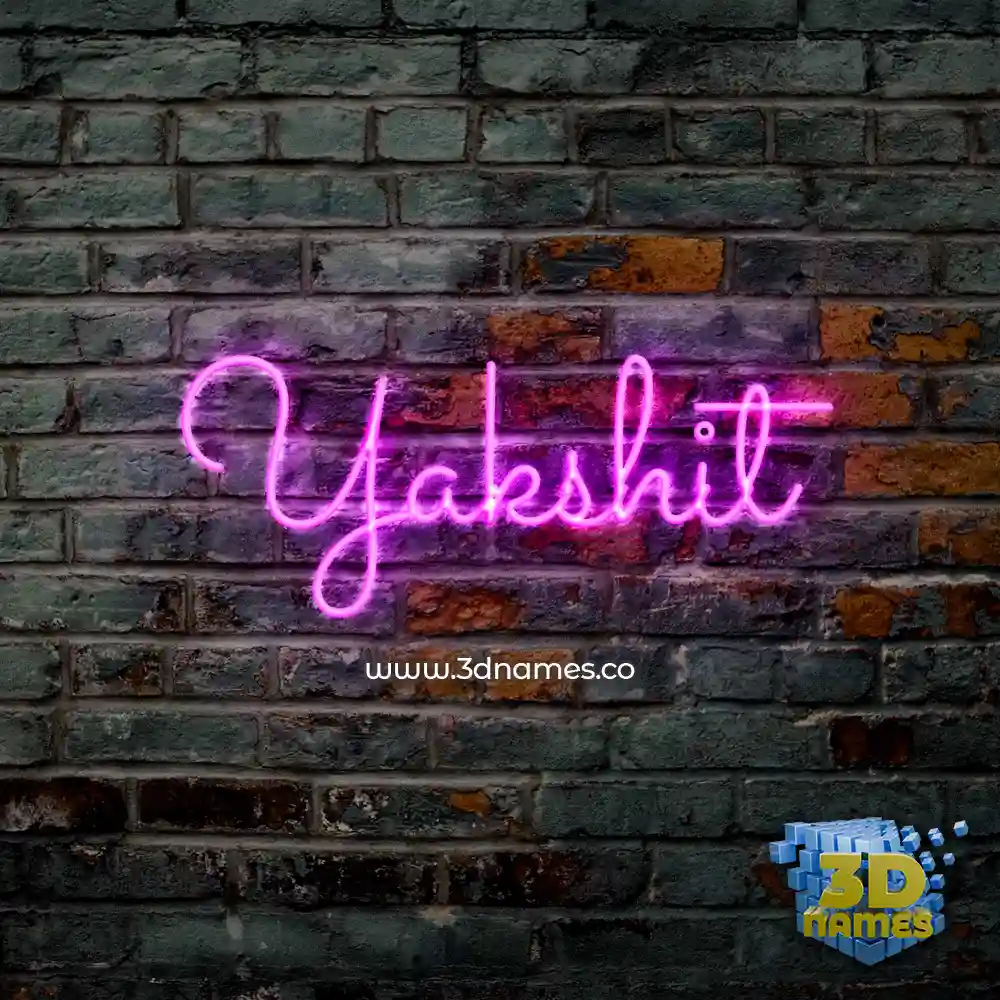 yakshit in Pink Neon style - 3D name wallpaper