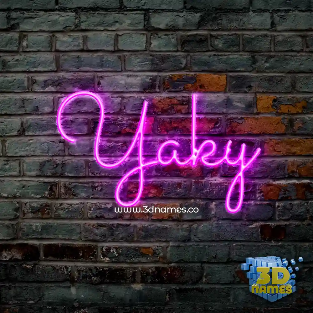 yaky in Pink Neon style - 3D name wallpaper