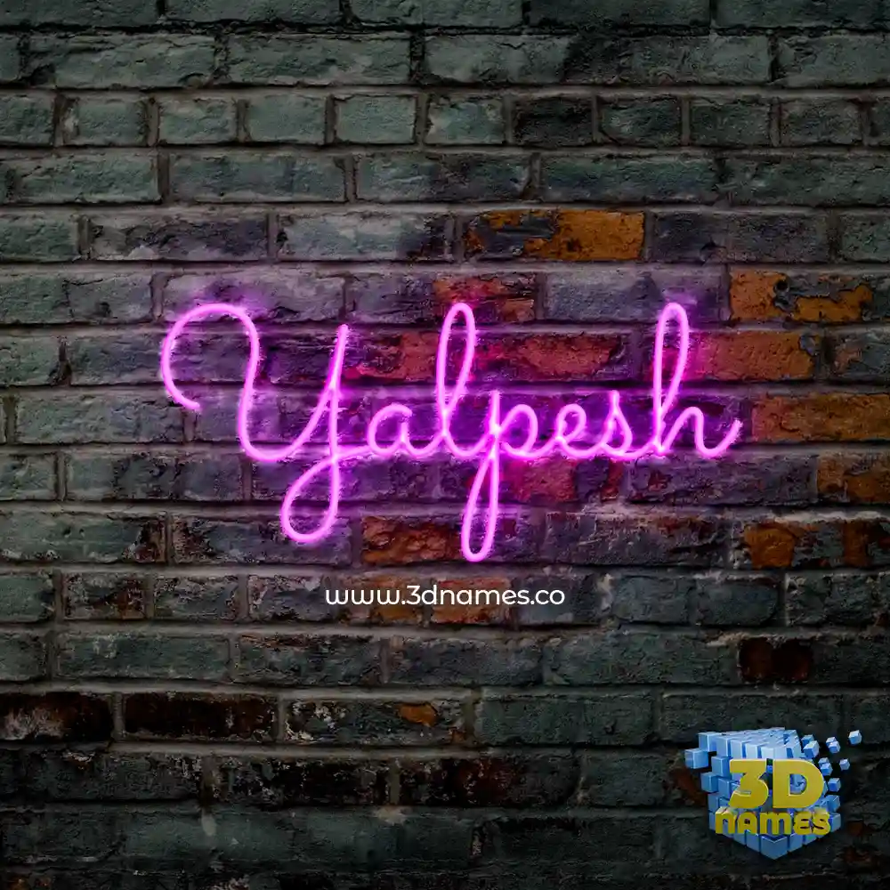 yalpesh in Pink Neon style - 3D name wallpaper
