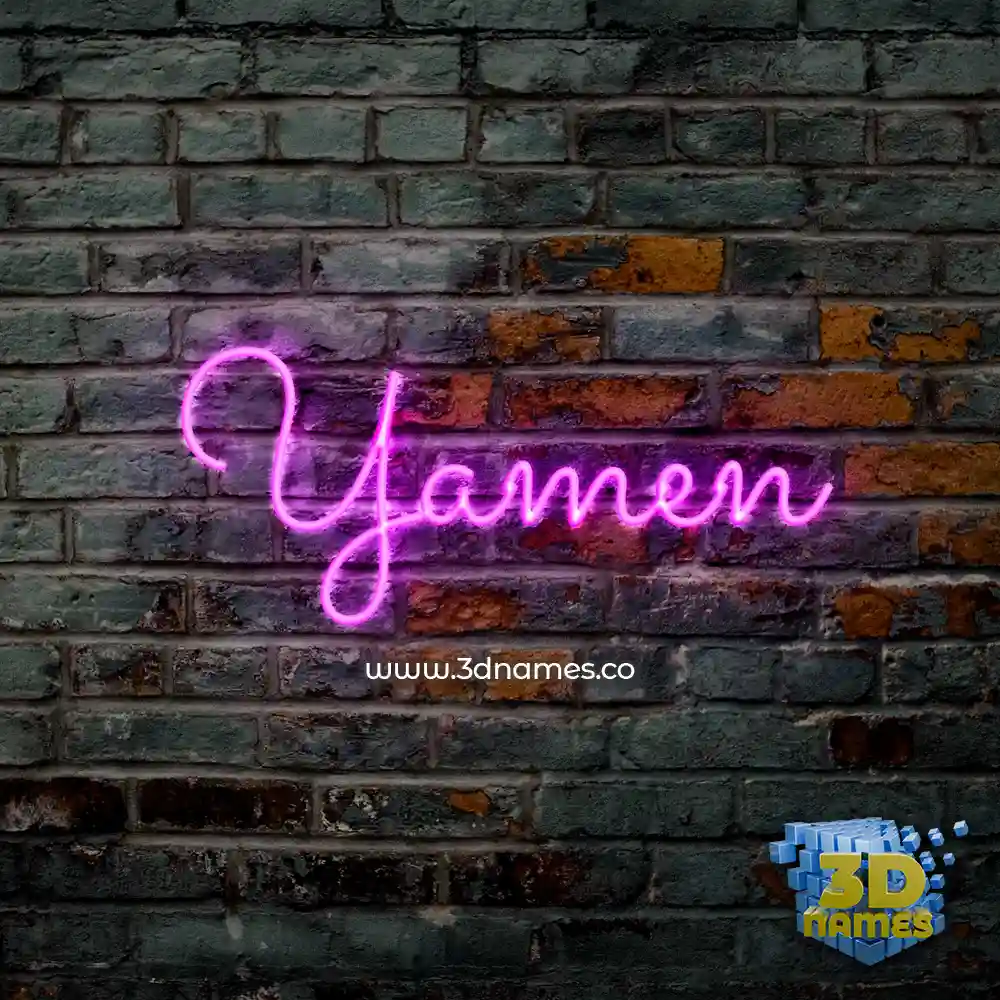 yamen in Pink Neon style - 3D name wallpaper