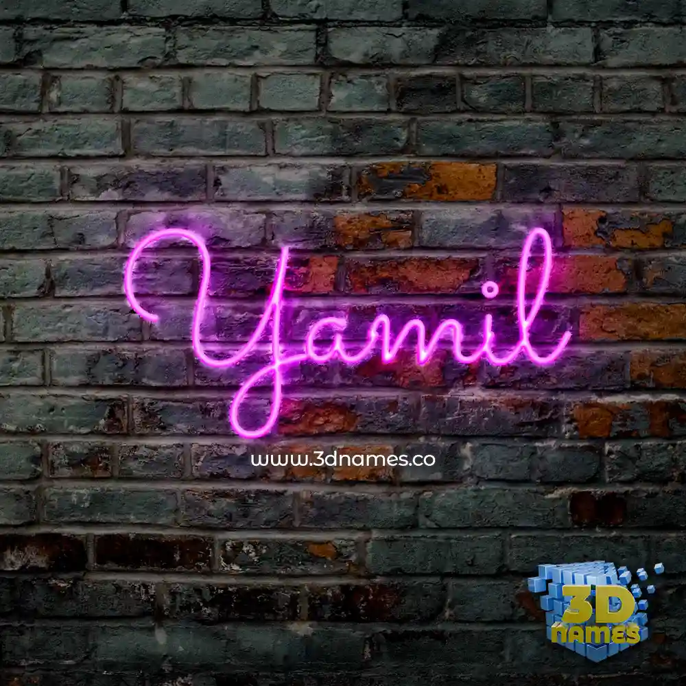 yamil in Pink Neon style - 3D name wallpaper