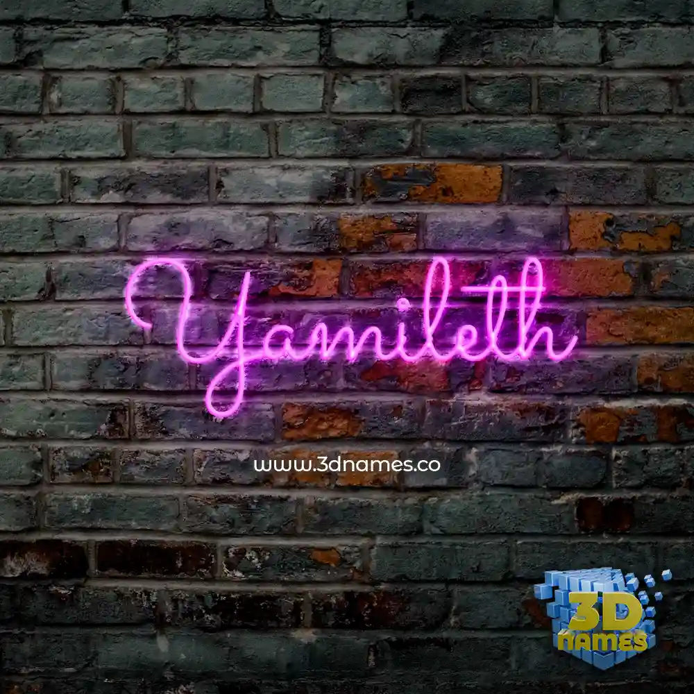 yamileth in Pink Neon style - 3D name wallpaper