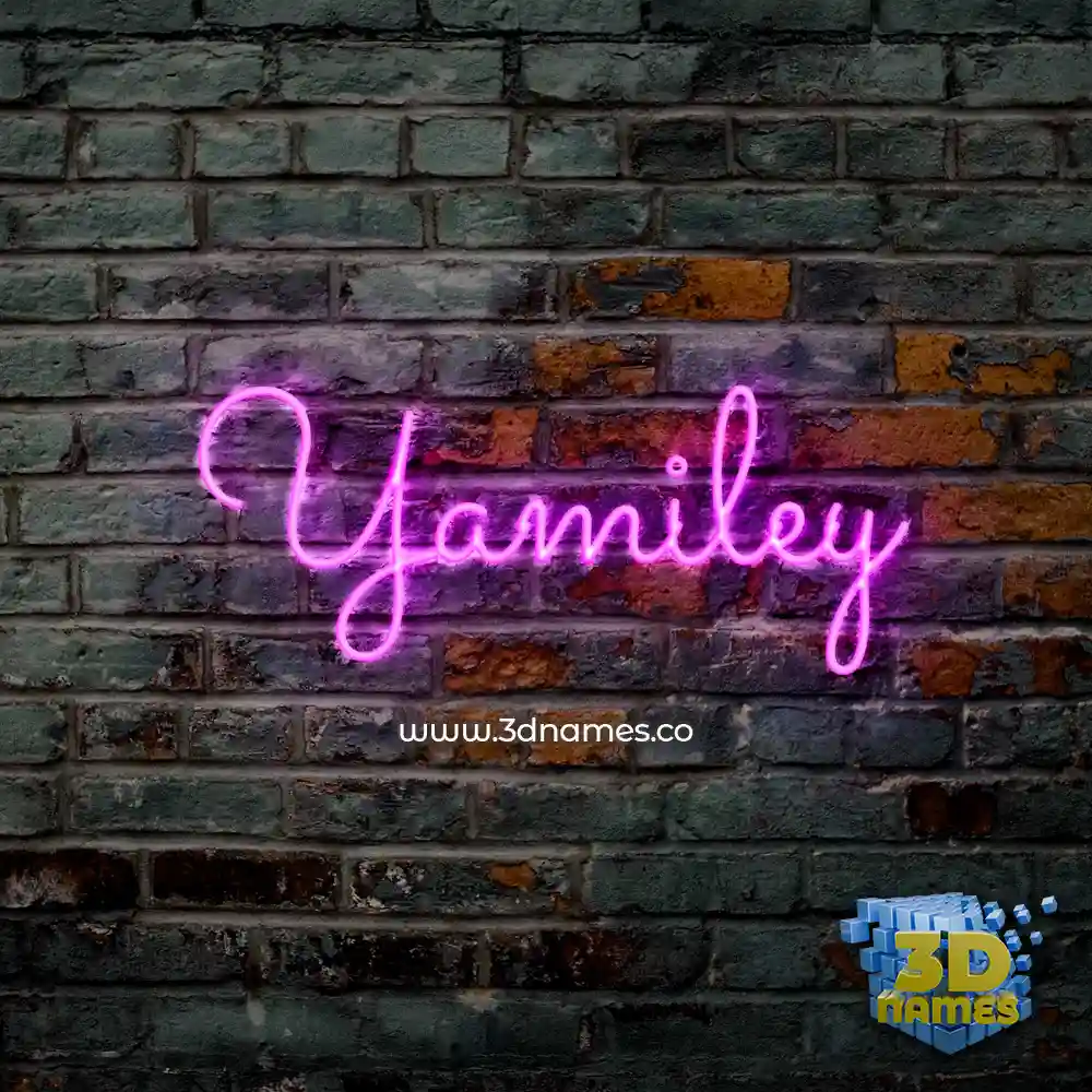 yamiley in Pink Neon style - 3D name wallpaper