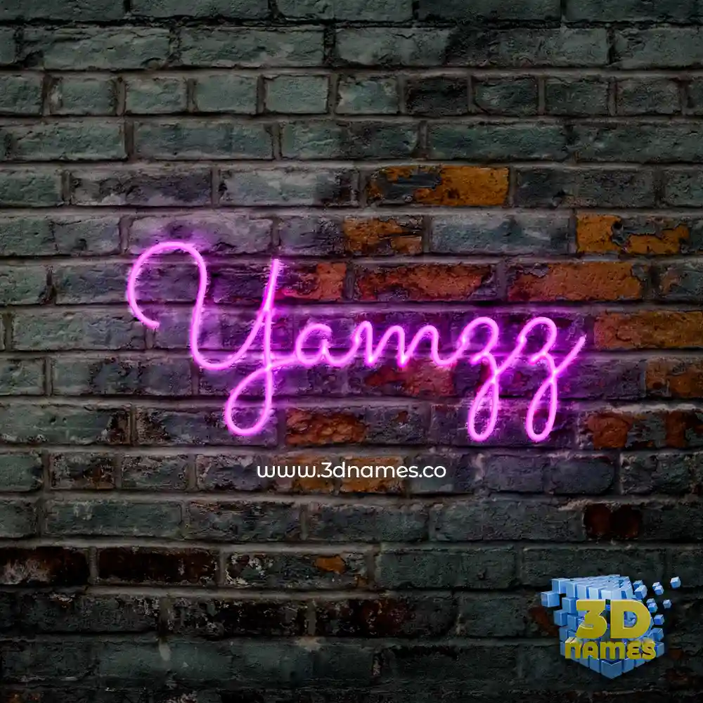 yamzz in Pink Neon style - 3D name wallpaper