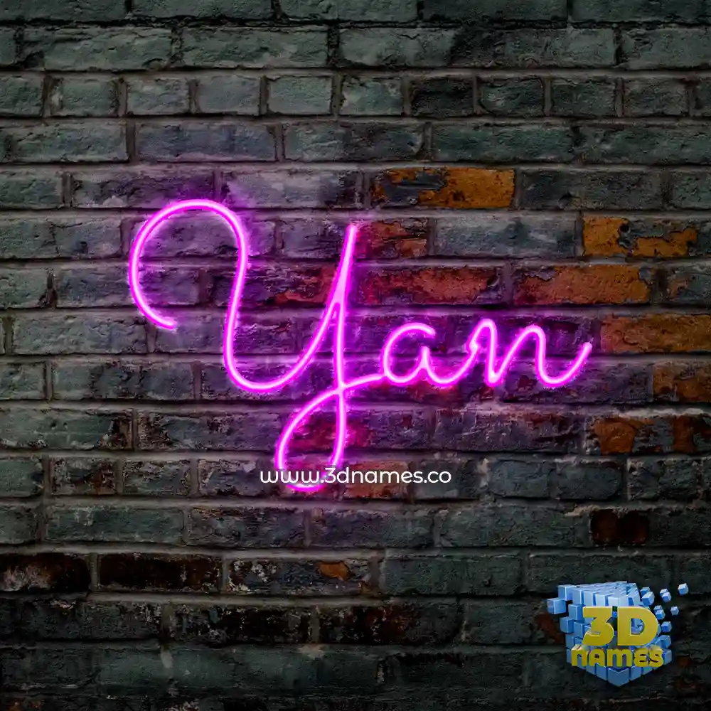 yan in Pink Neon style - 3D name wallpaper