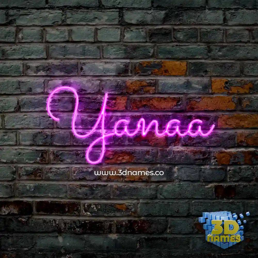 yanaa in Pink Neon style - 3D name wallpaper
