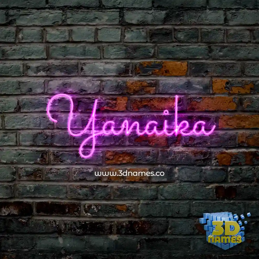 yanaika in Pink Neon style - 3D name wallpaper