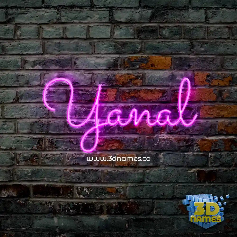 yanal in Pink Neon style - 3D name wallpaper