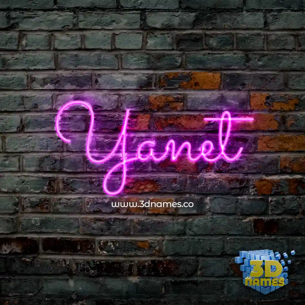 yanet in Pink Neon style - 3D name wallpaper