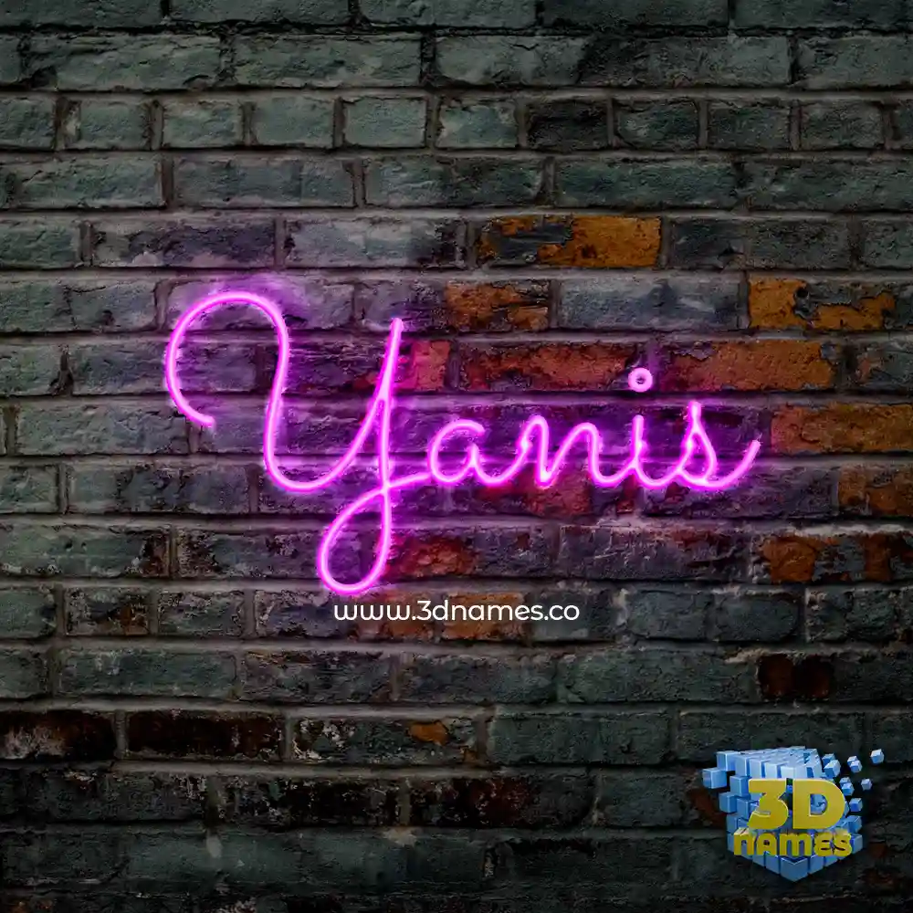 yanis in Pink Neon style - 3D name wallpaper