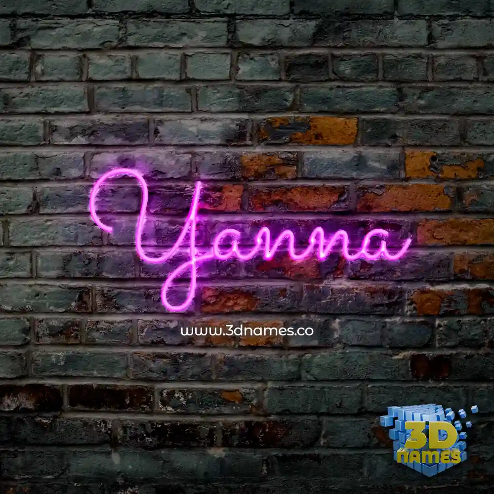 yanna in Pink Neon style - 3D name wallpaper