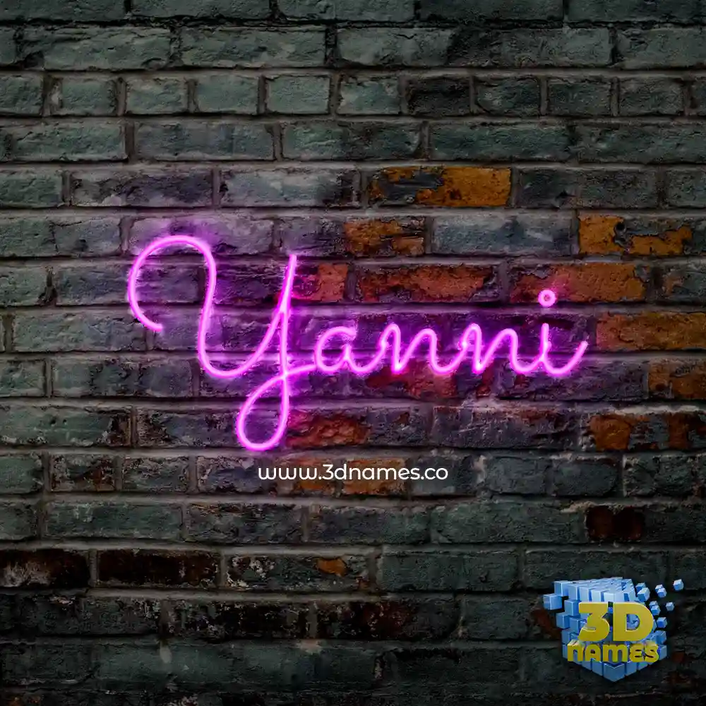 yanni in Pink Neon style - 3D name wallpaper