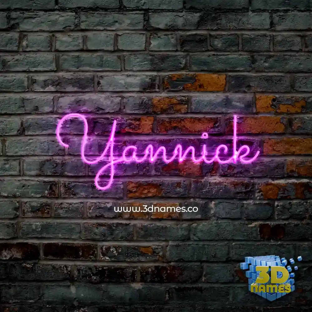 yannick in Pink Neon style - 3D name wallpaper