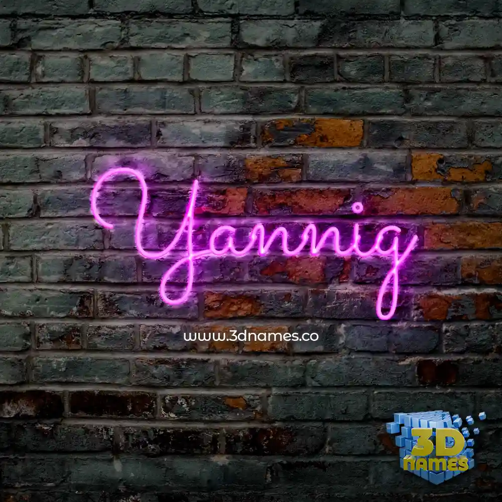 yannig in Pink Neon style - 3D name wallpaper