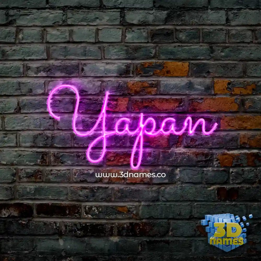yapan in Pink Neon style - 3D name wallpaper