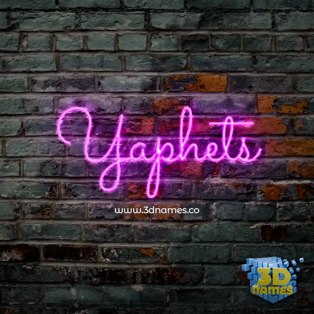 yaphets in Pink Neon style - 3D name wallpaper