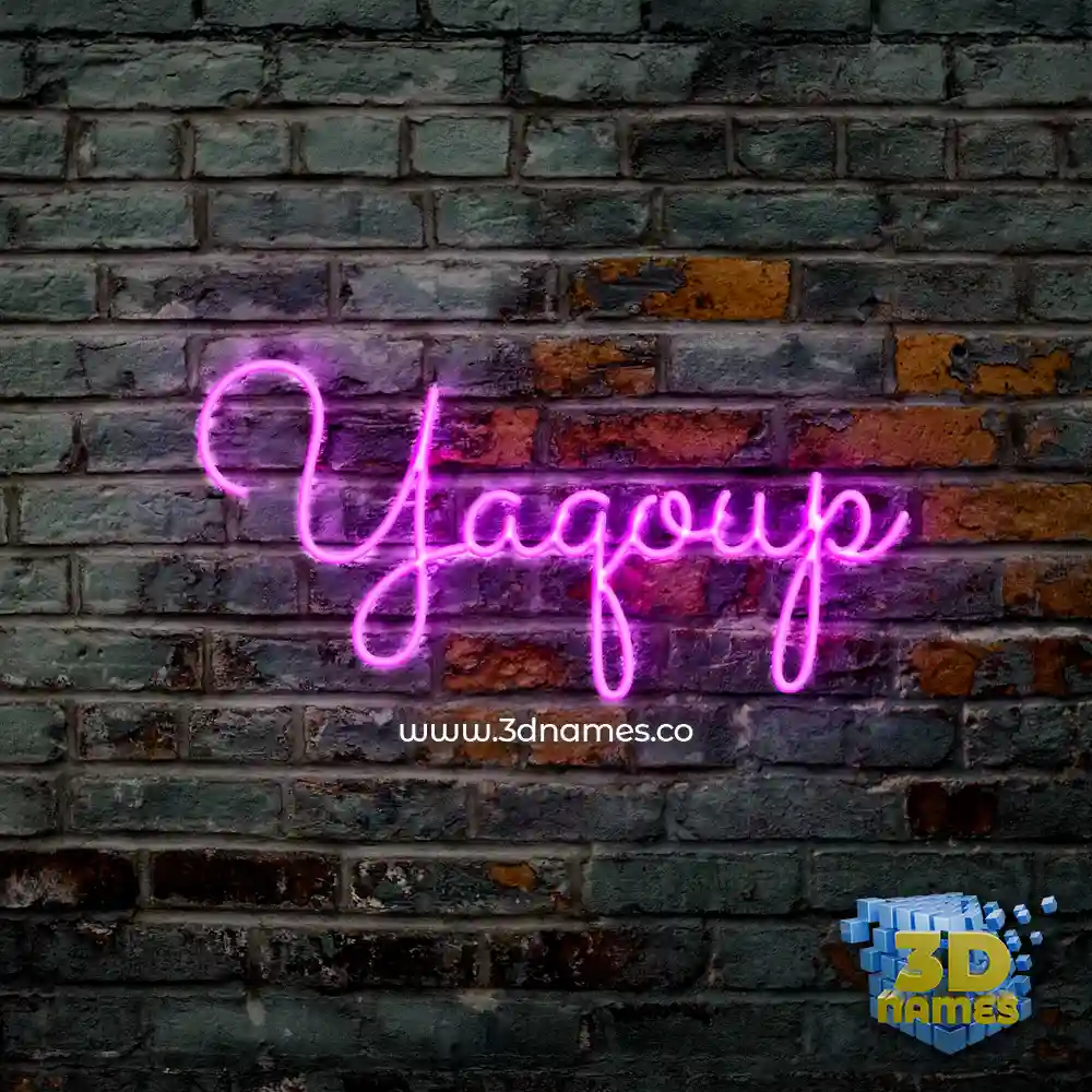 yaqoup in Pink Neon style - 3D name wallpaper