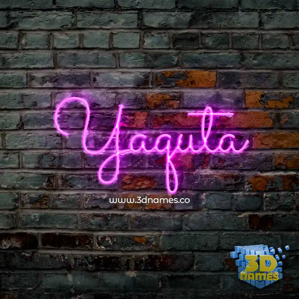 yaquta in Pink Neon style - 3D name wallpaper