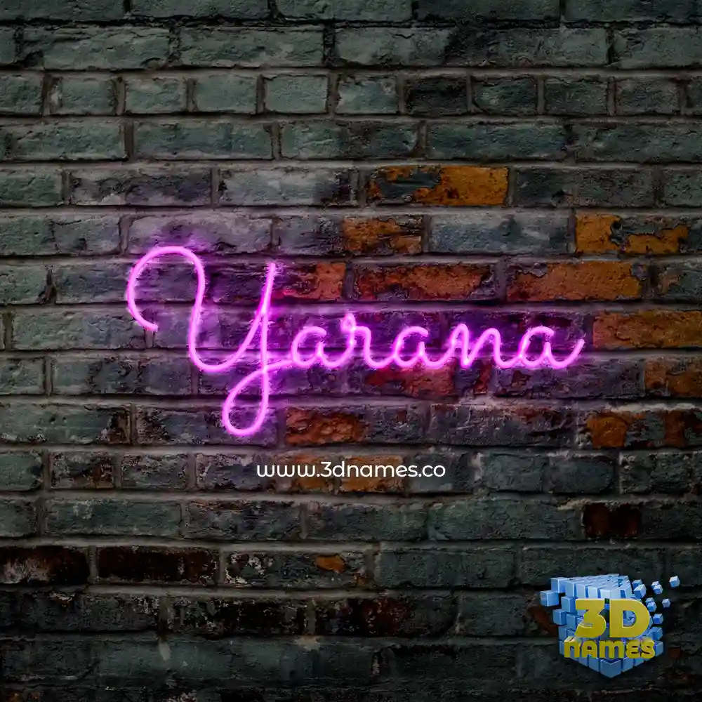 yarana in Pink Neon style - 3D name wallpaper