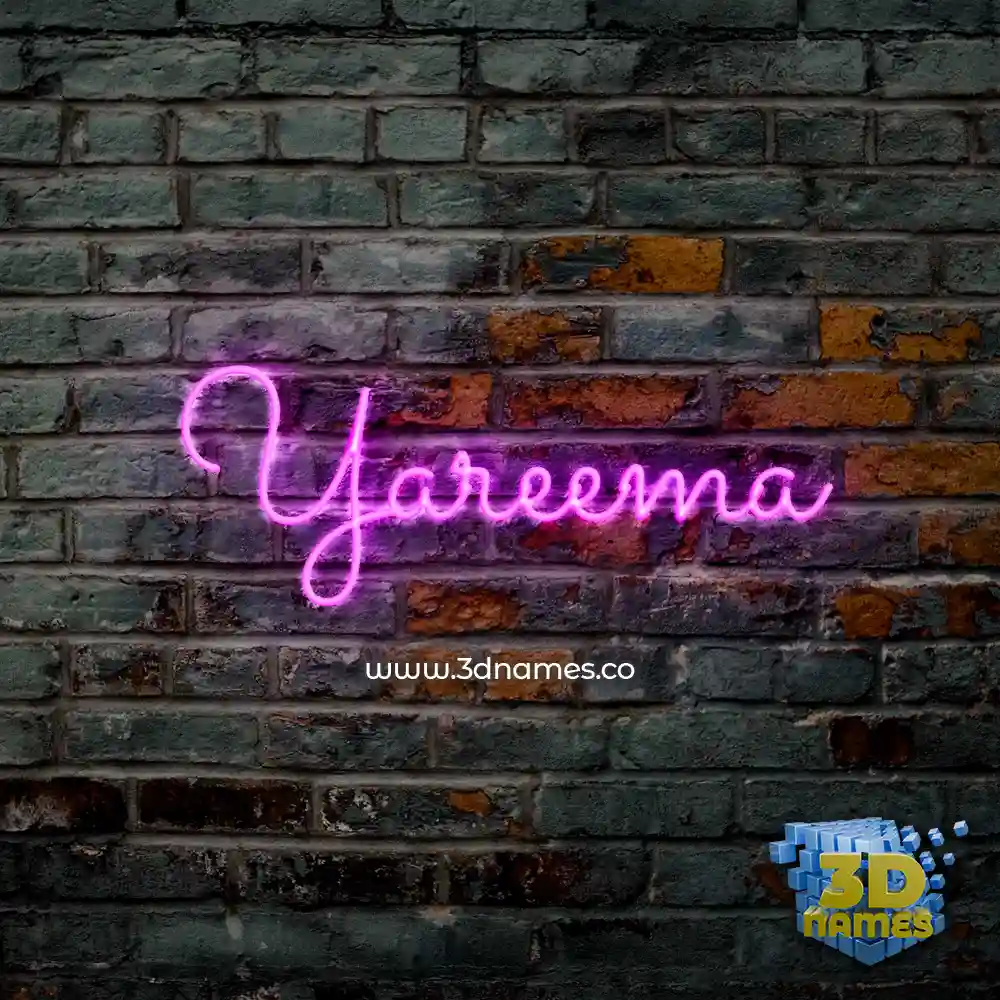 yareema in Pink Neon style - 3D name wallpaper