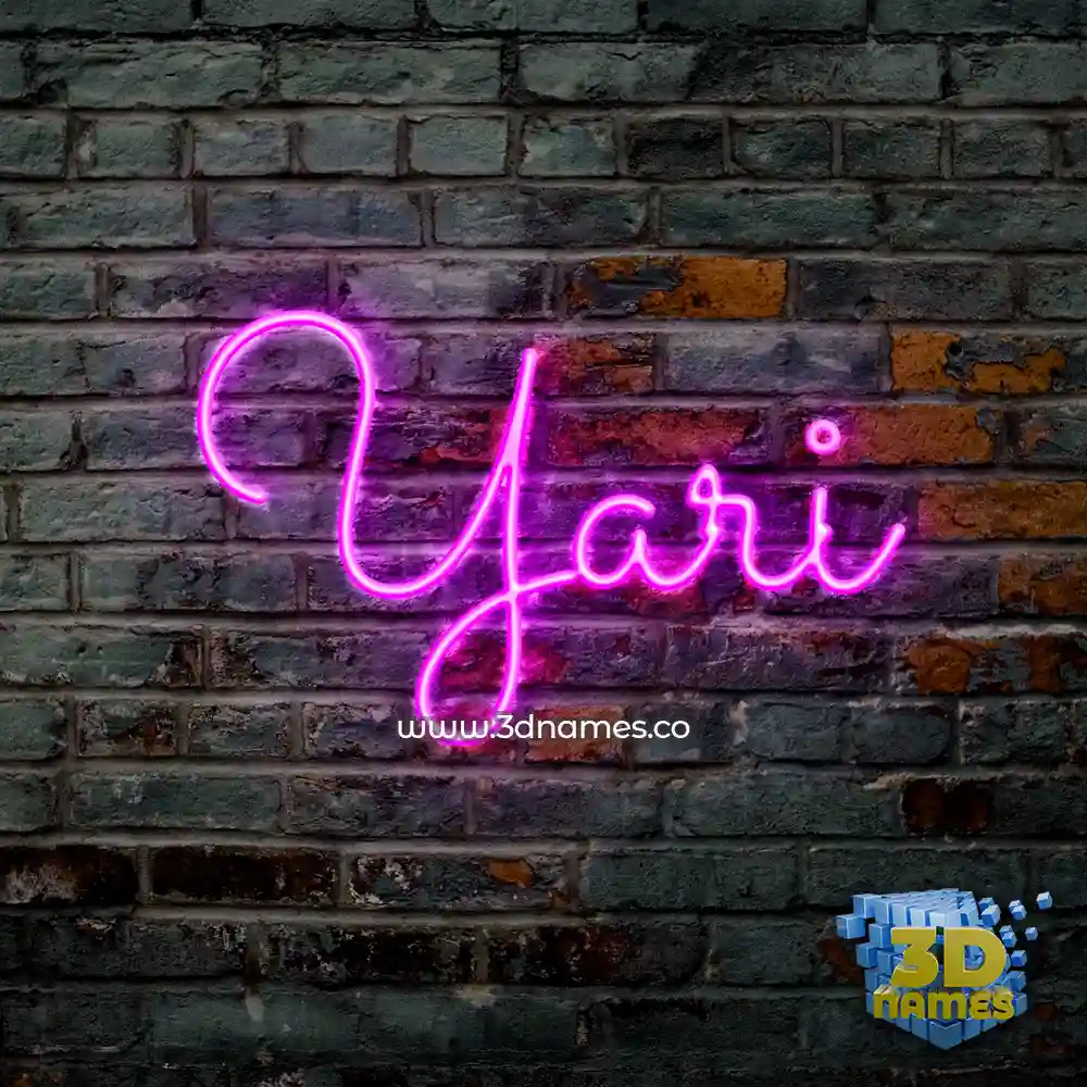 yari in Pink Neon style - 3D name wallpaper