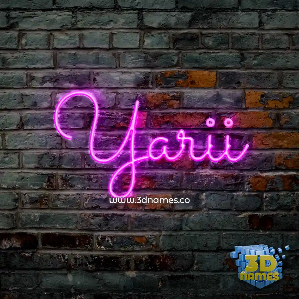yarii in Pink Neon style - 3D name wallpaper
