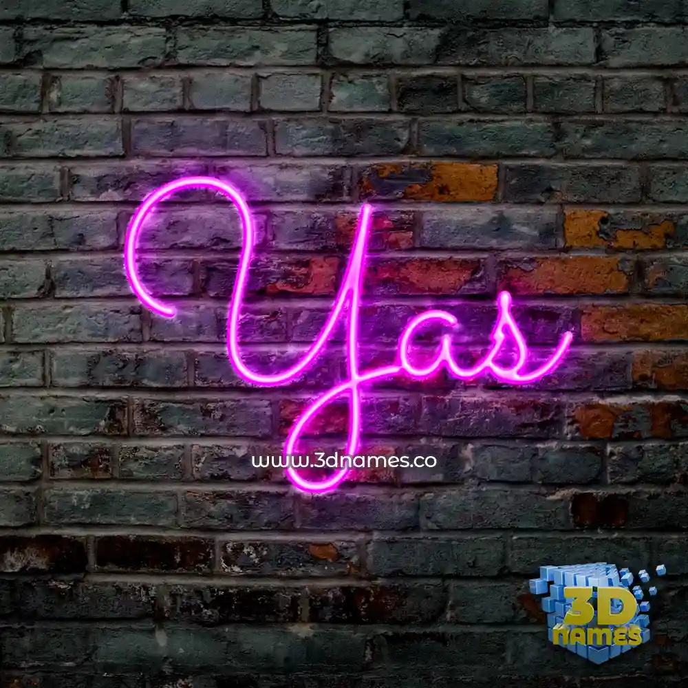 yas in Pink Neon style - 3D name wallpaper