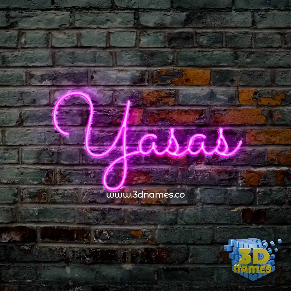yasas in Pink Neon style - 3D name wallpaper