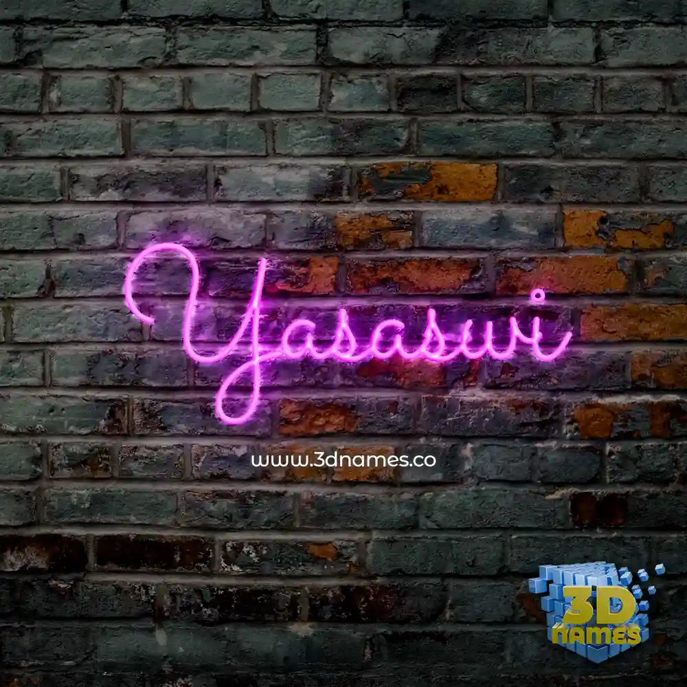 yasaswi in Pink Neon style - 3D name wallpaper