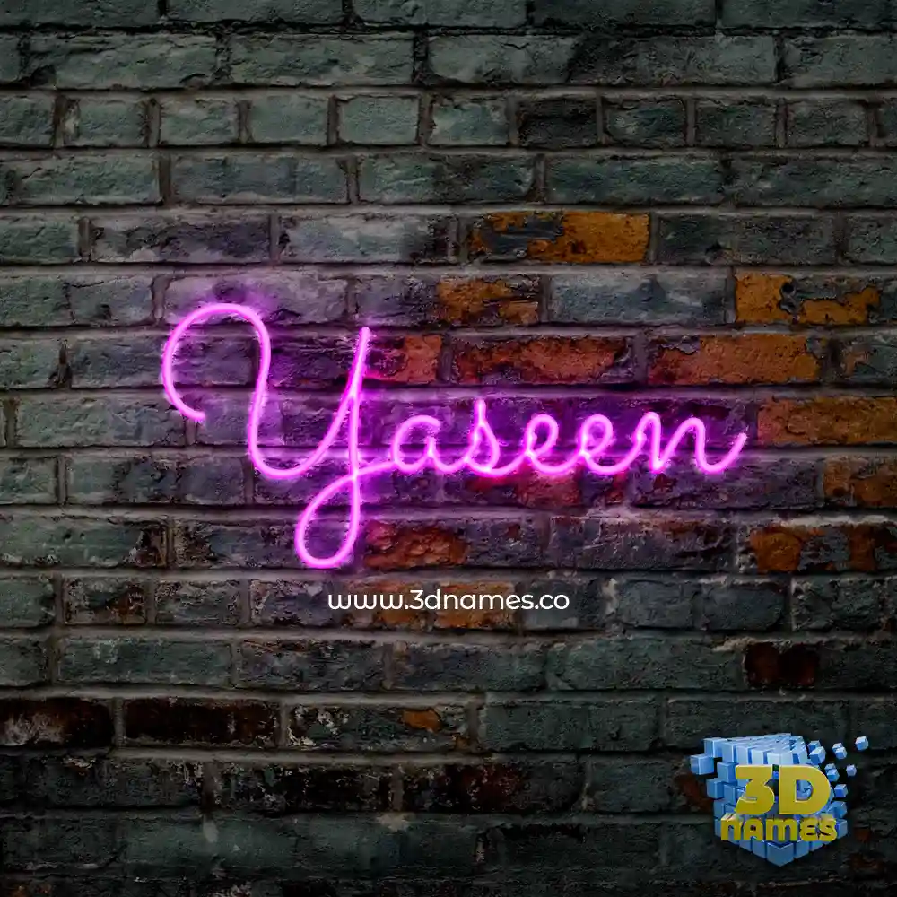 yaseen in Pink Neon style - 3D name wallpaper
