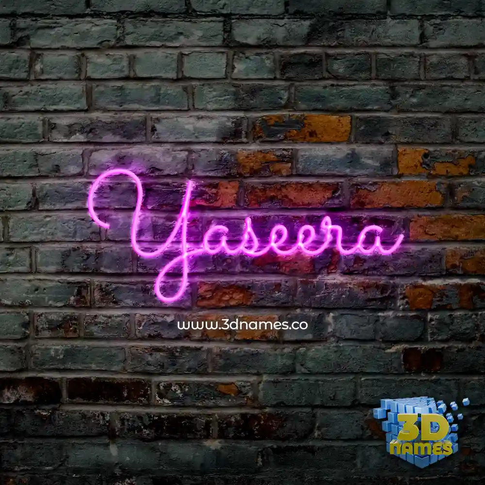yaseera in Pink Neon style - 3D name wallpaper
