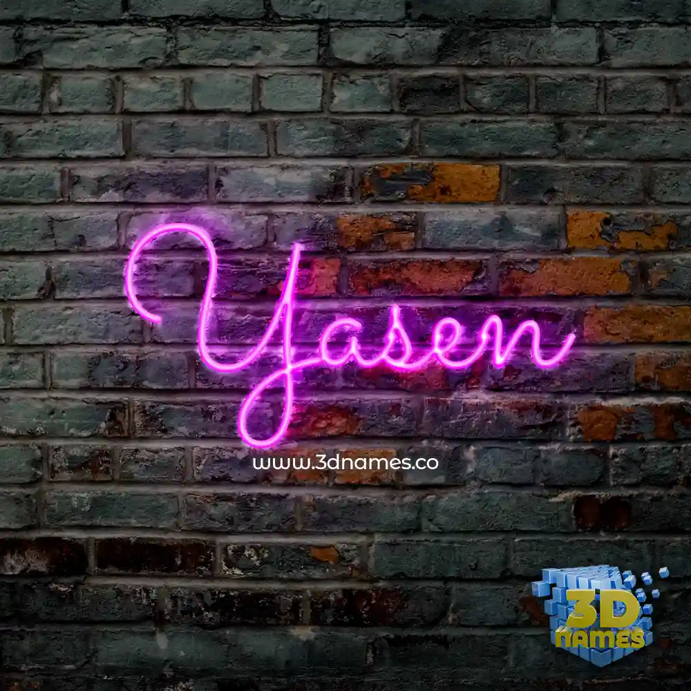 yasen in Pink Neon style - 3D name wallpaper