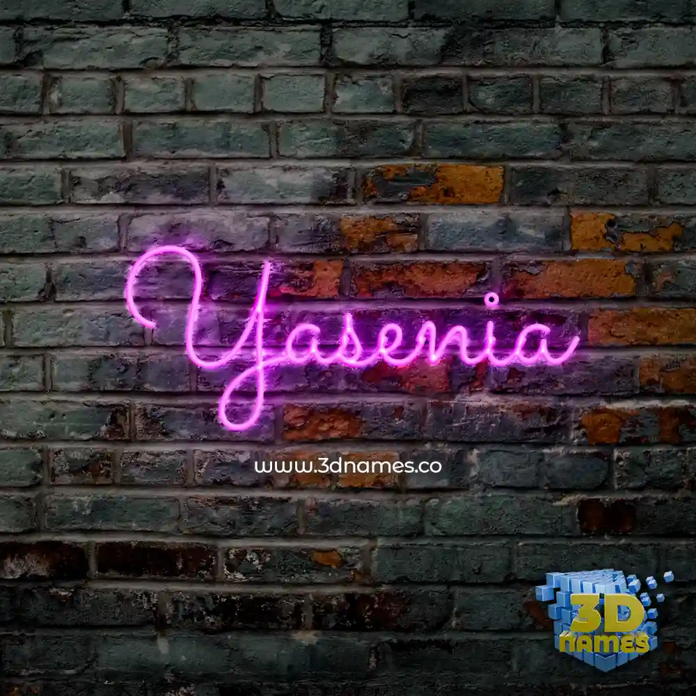 yasenia in Pink Neon style - 3D name wallpaper