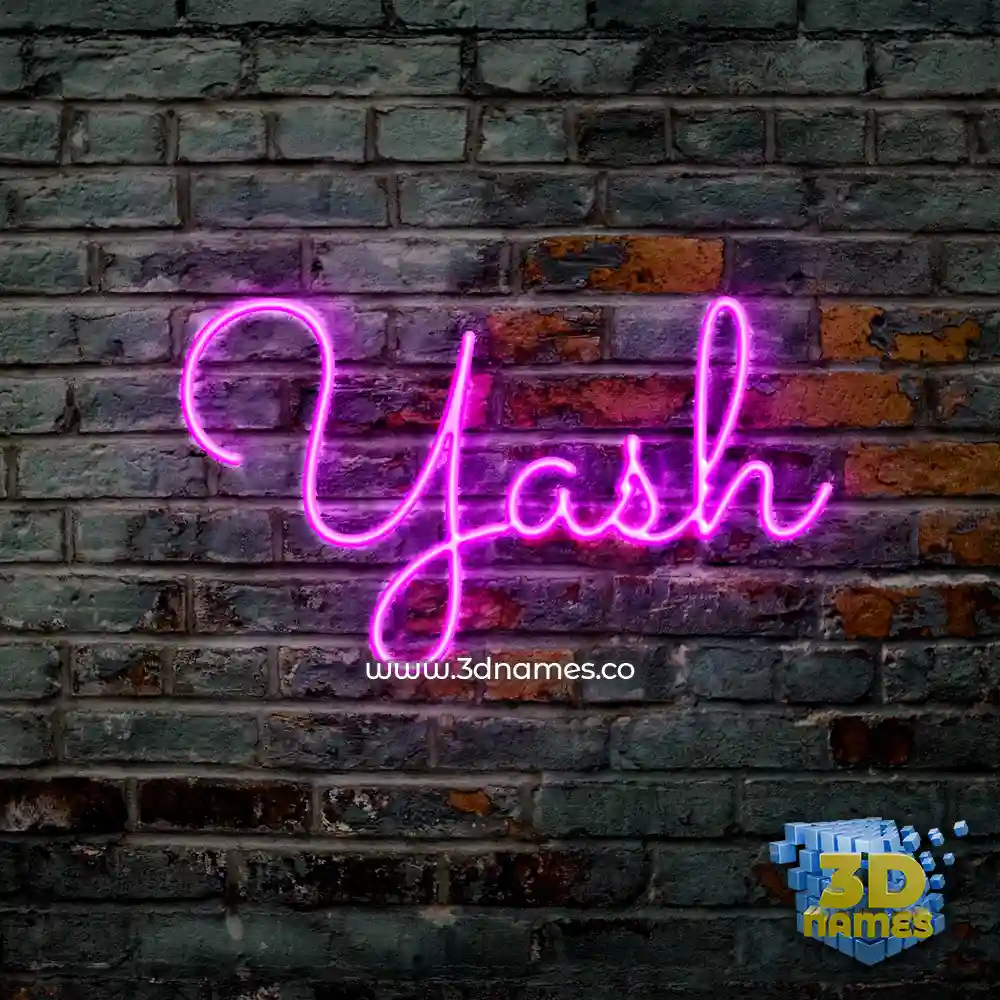 yash in Pink Neon style - 3D name wallpaper
