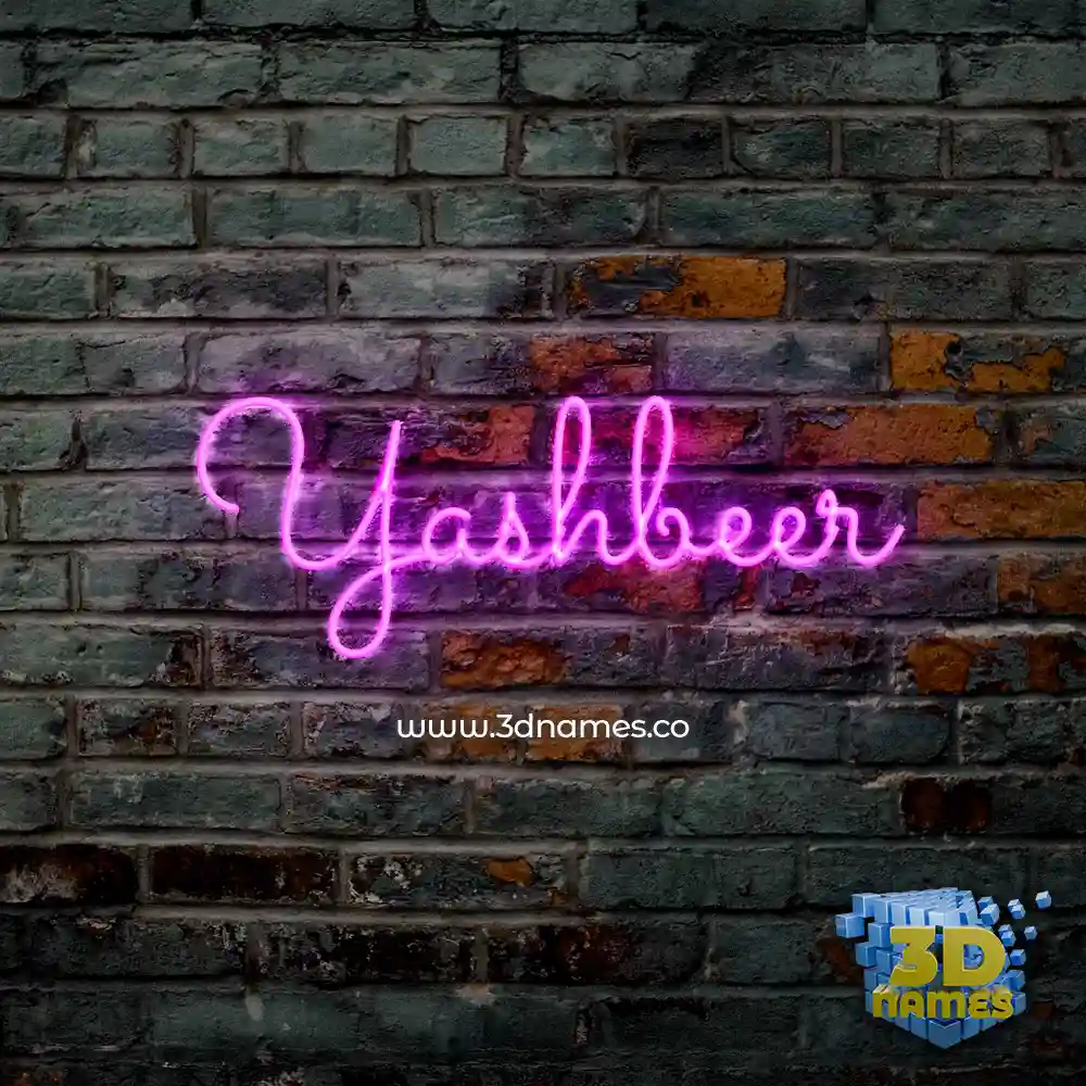 yashbeer in Pink Neon style - 3D name wallpaper