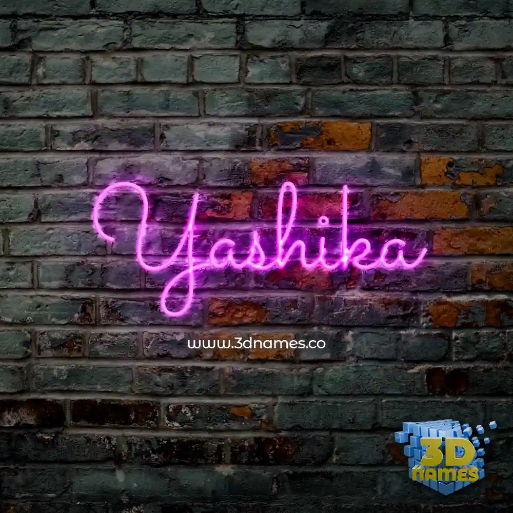 yashika in Pink Neon style - 3D name wallpaper