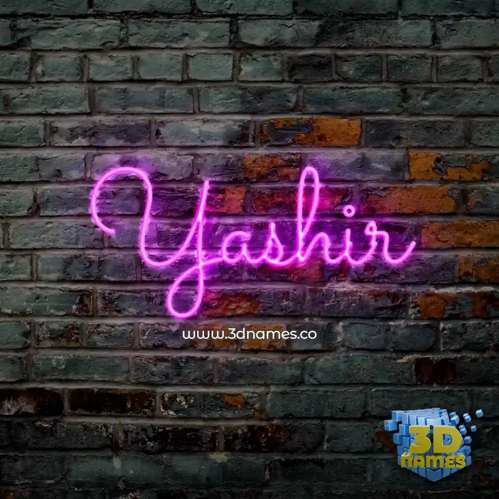 yashir in Pink Neon style - 3D name wallpaper
