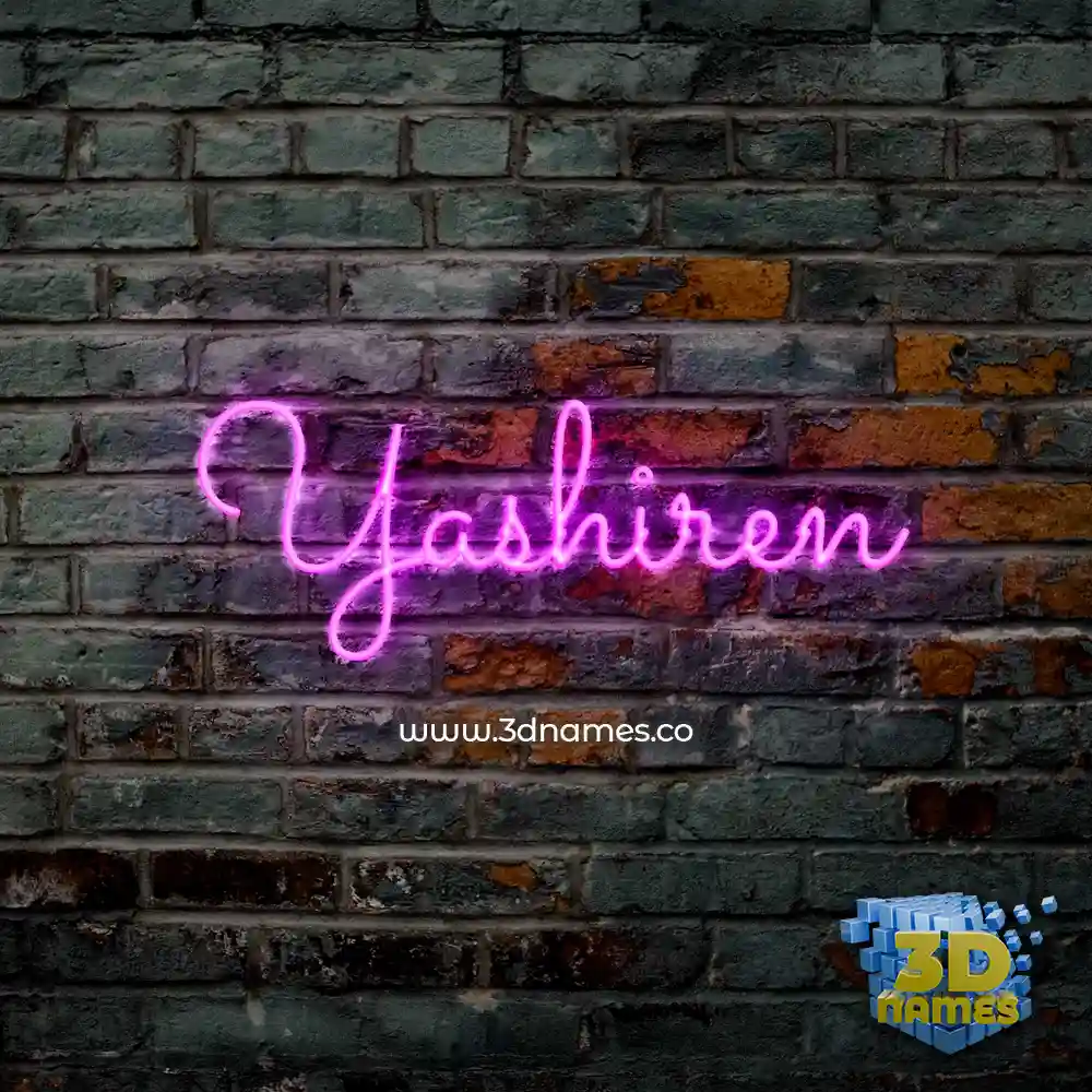 yashiren in Pink Neon style - 3D name wallpaper