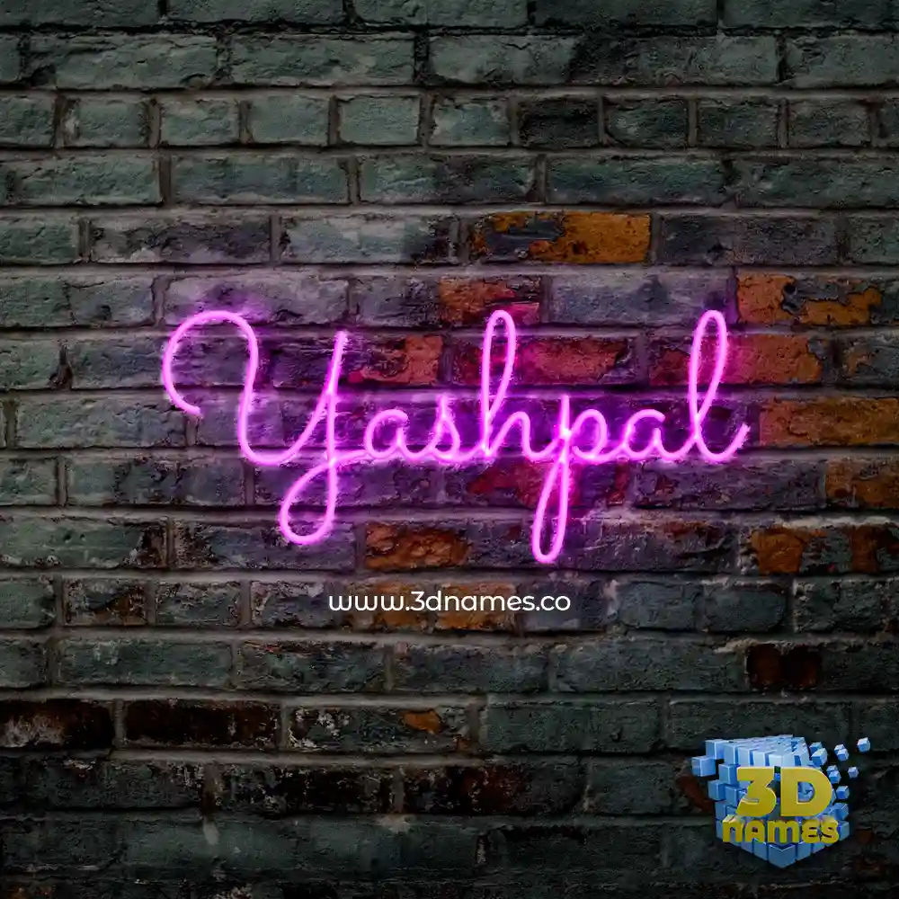 yashpal in Pink Neon style - 3D name wallpaper