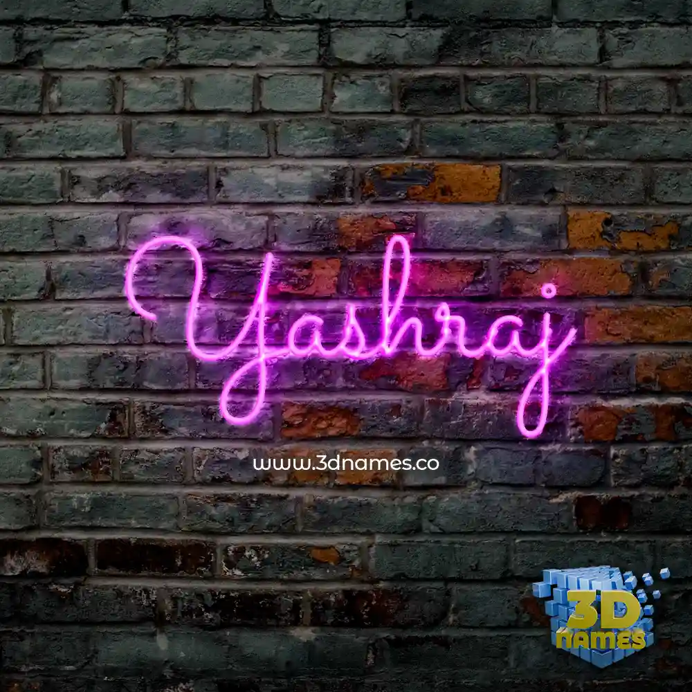yashraj in Pink Neon style - 3D name wallpaper
