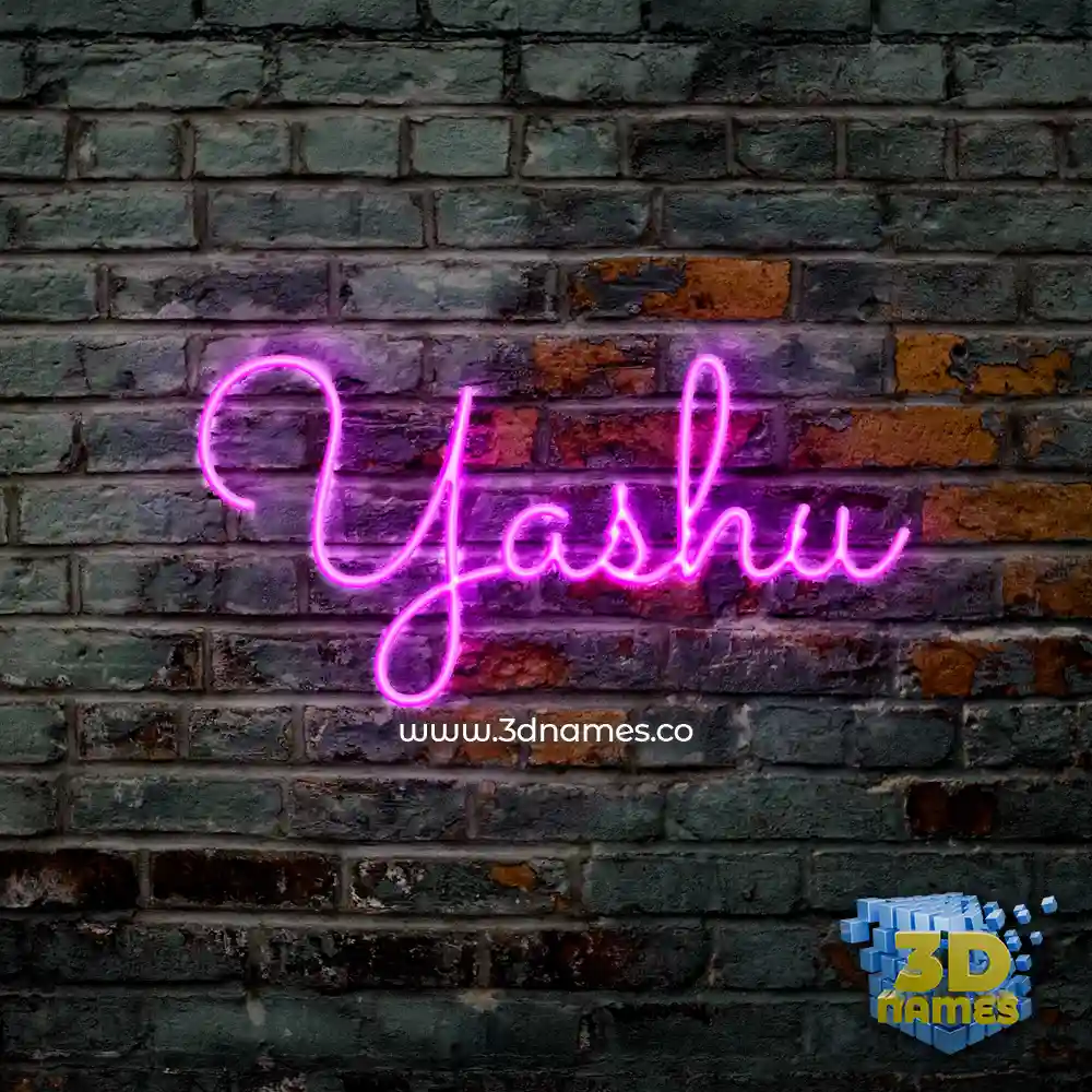 yashu in Pink Neon style - 3D name wallpaper