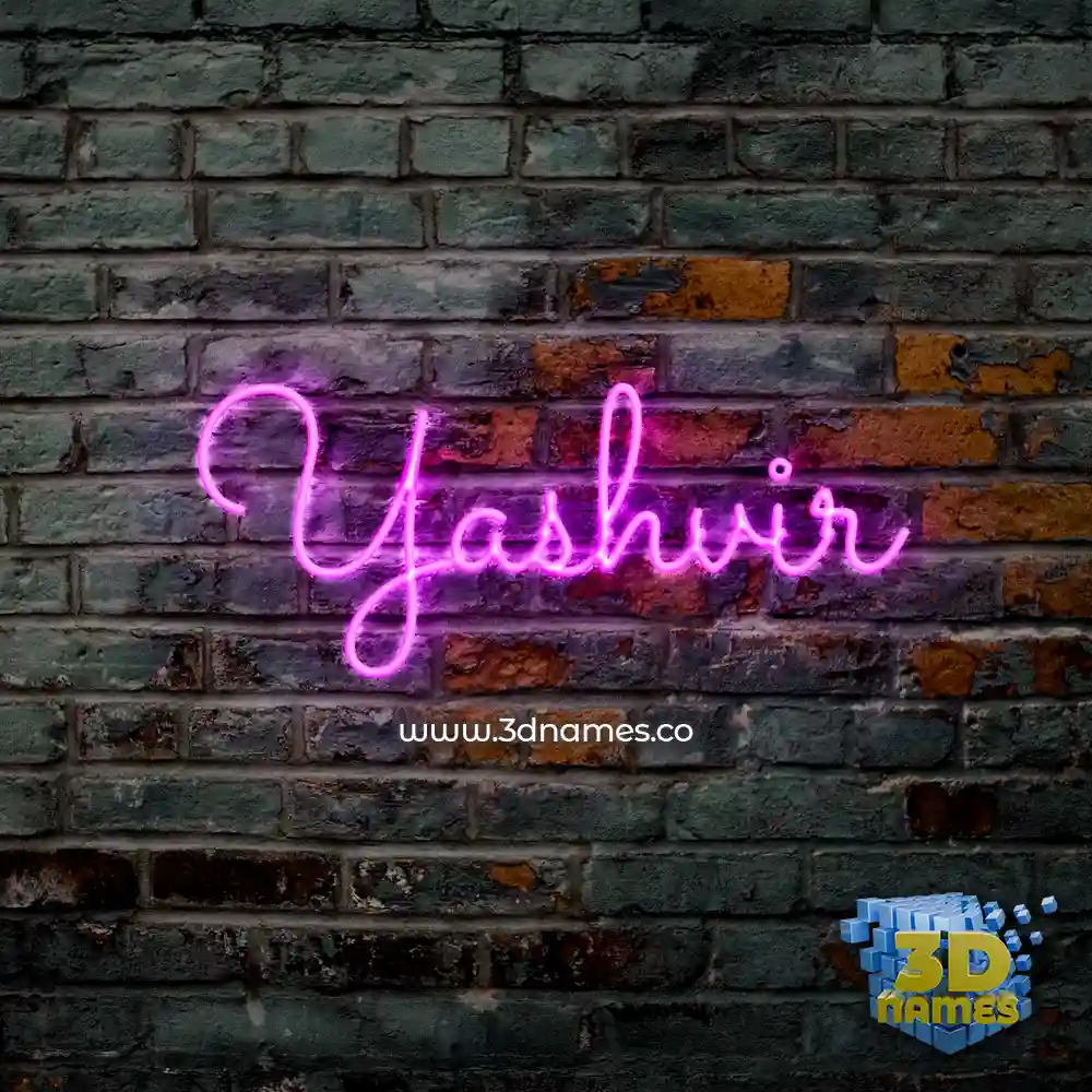 yashvir in Pink Neon style - 3D name wallpaper
