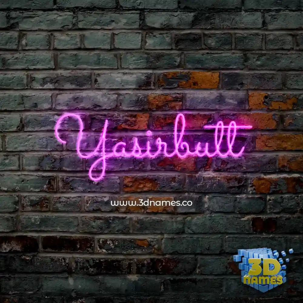 yasirbutt in Pink Neon style - 3D name wallpaper