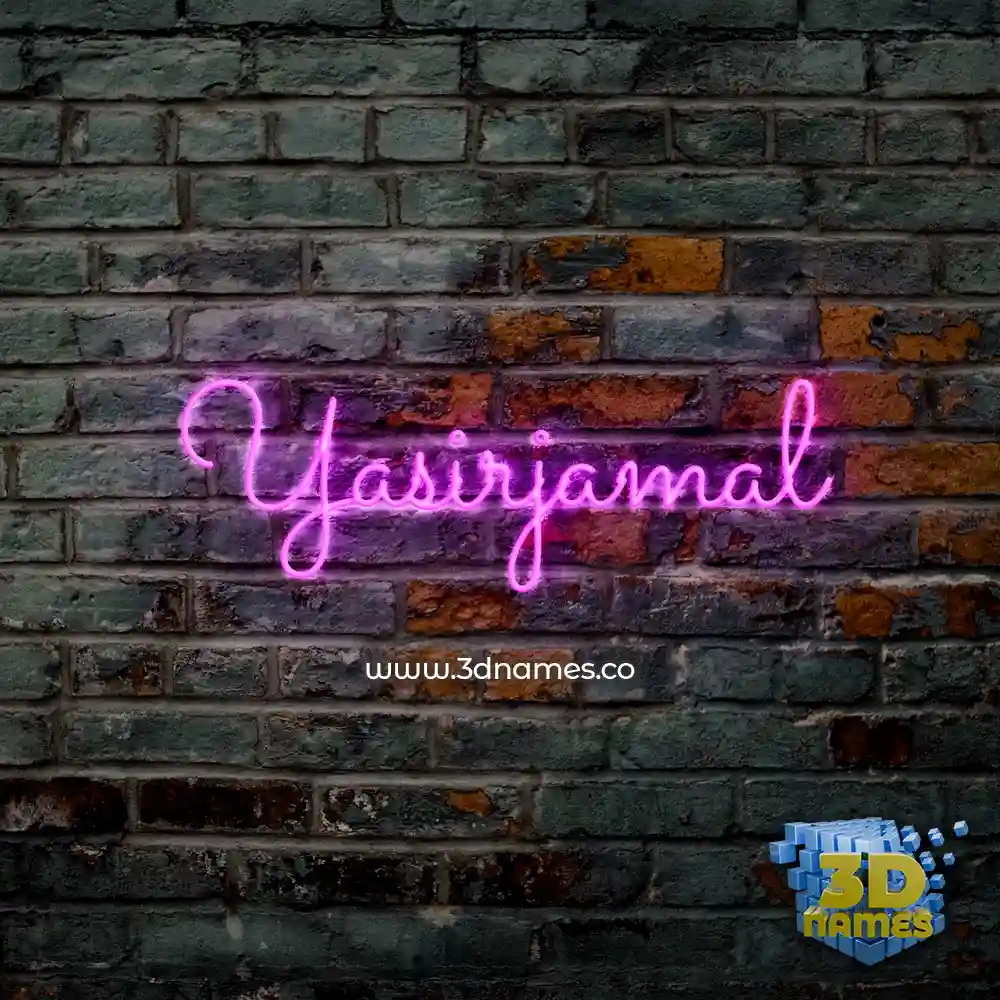 yasirjamal in Pink Neon style - 3D name wallpaper